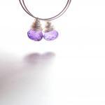 Amethyst Hoop Earrings Ster..