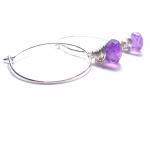 Amethyst Hoop Earrings Ster..