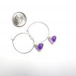 Amethyst Hoop Earrings Ster..