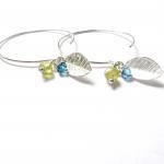 Leaf Charm Earrings in Ster..