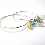 Leaf Charm Earrings in Ster..